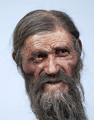 Ötzis Gesicht in der Rekonstruktion der Brüder Kennies